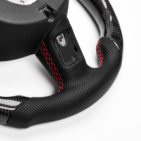 Revolve carbon fiber Flat Customized Sport LED Steering Wheel Audi A4 A5 2004-2012 - revolvesteering