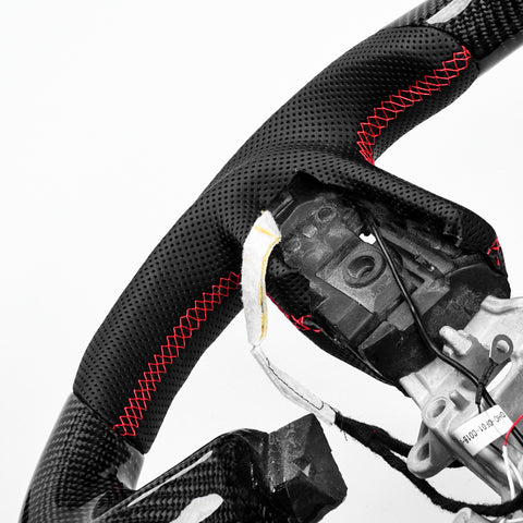 Revolve carbon fiber Flat Customized Sport LED Steering Wheel 2019-2021 RAM 1500 2500 3500 - revolvesteering