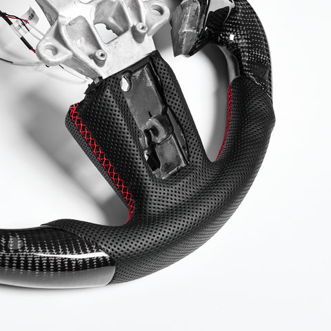 Revolve carbon fiber Flat Customized Sport LED Steering Wheel 2019-2021 RAM 1500 2500 3500 - revolvesteering