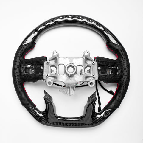 Revolve carbon fiber Flat Customized Sport LED Steering Wheel 2019-2021 RAM 1500 2500 3500 - revolvesteering