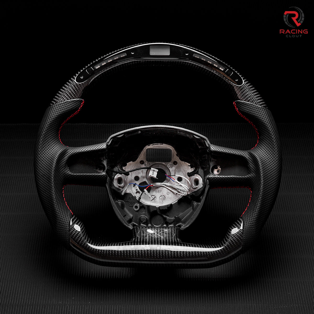 Revolve carbon fiber Flat Customized Sport LED Steering Wheel Audi A4 A5 2004-2012 - revolvesteering