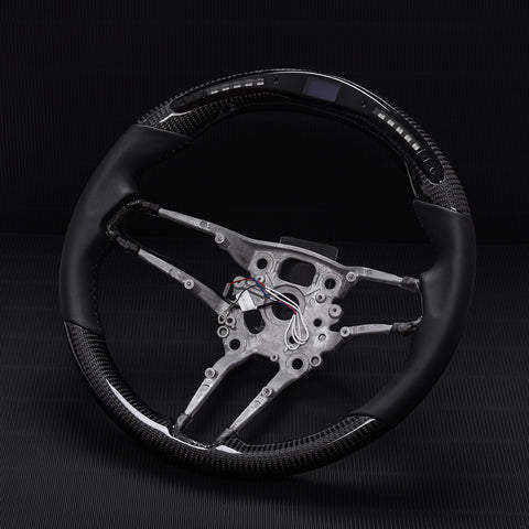 Revolve LED Carbon Fiber OEM Steering Wheel Porsche Taycan/Cayenne/Mission E/Panamera/Macan/911 2018-2023 - revolvesteering
