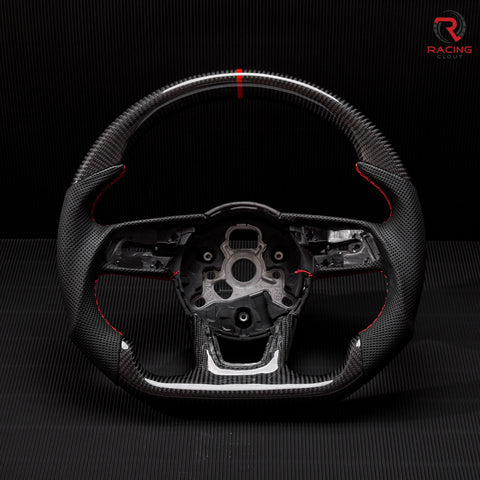 Revolve carbon fiber Flat Customized Sport Steering Wheel 2017-22 RS A S 3 4 5 - revolvesteering