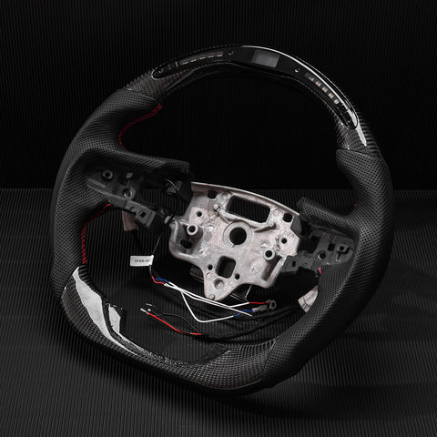 Revolve Carbon Fiber W/heated LED Steering Wheel For Chevrolet Silverado 2019-2023 - revolvesteering