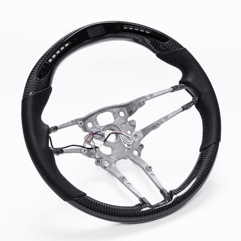Revolve LED Carbon Fiber OEM Steering Wheel Porsche Taycan/Cayenne/Mission E/Panamera/Macan/911 2018-2023 - revolvesteering