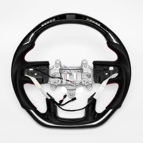 Revolve carbon fiber Flat Customized Sport LED Steering Wheel 2019-2021 RAM 1500 2500 3500 - revolvesteering
