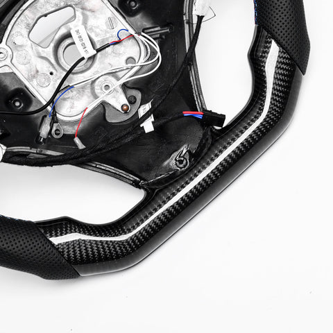 Revolve carbon fiber Flat Customized LED Steering Wheel E90 E91 E92 E93 - revolvesteering