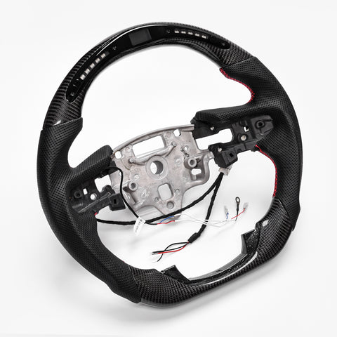 Revolve Carbon Fiber W/heated LED Steering Wheel For Chevrolet Silverado 2019-2023 - revolvesteering