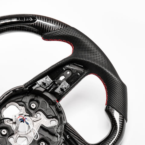 Revolve carbon fiber Flat Customized Sport LED Steering Wheel 17-22 RS A S 3 4 5 - revolvesteering
