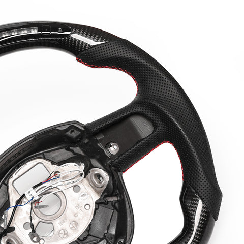 Revolve carbon fiber Flat Customized Sport LED Steering Wheel Audi A4 A5 2004-2012 - revolvesteering