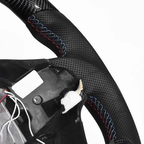 Revolve carbon fiber Flat Customized LED Steering Wheel E90 E91 E92 E93 - revolvesteering