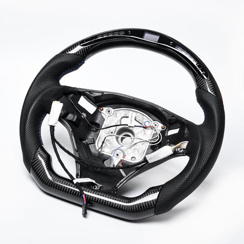 Revolve carbon fiber Flat Customized LED Steering Wheel E90 E91 E92 E93 - revolvesteering