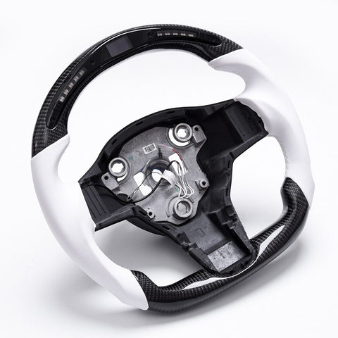 Revolve Carbon Fiber LED OEM Yoke Steering Wheel Tesla Model 3 2017-2023 - revolvesteering