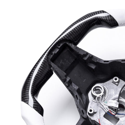 Revolve Carbon Fiber LED OEM Yoke Steering Wheel Tesla Model 3 2017-2023 - revolvesteering