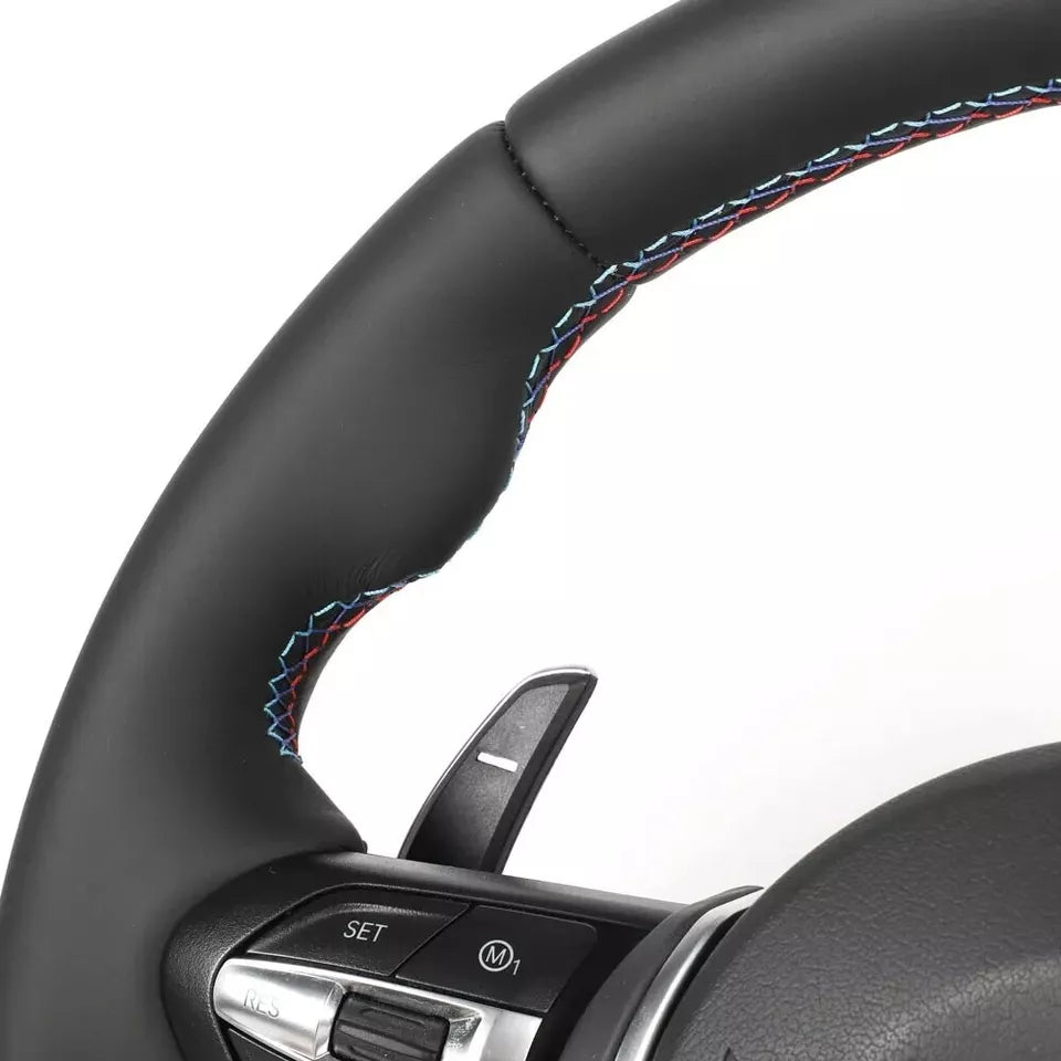 Real Nappa Leather M-Sport Steering Wheel W/heated BMW F06 F07 F10 F11 F12 F13 F01 F02 F03 5 6 7 F-Serie Upgraded Whole Set Steering Wheel - revolvesteering