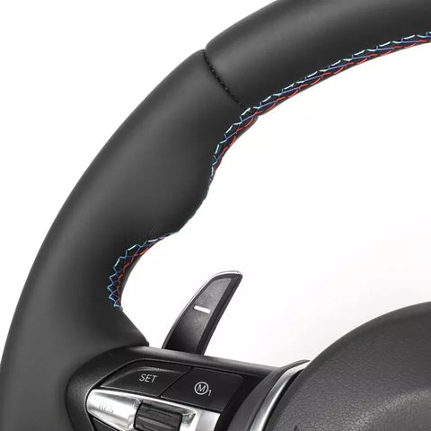 Real Nappa Leather M-Sport Steering Wheel W/heated BMW F06 F07 F10 F11 F12 F13 F01 F02 F03 5 6 7 F-Serie Upgraded Whole Set Steering Wheel - revolvesteering