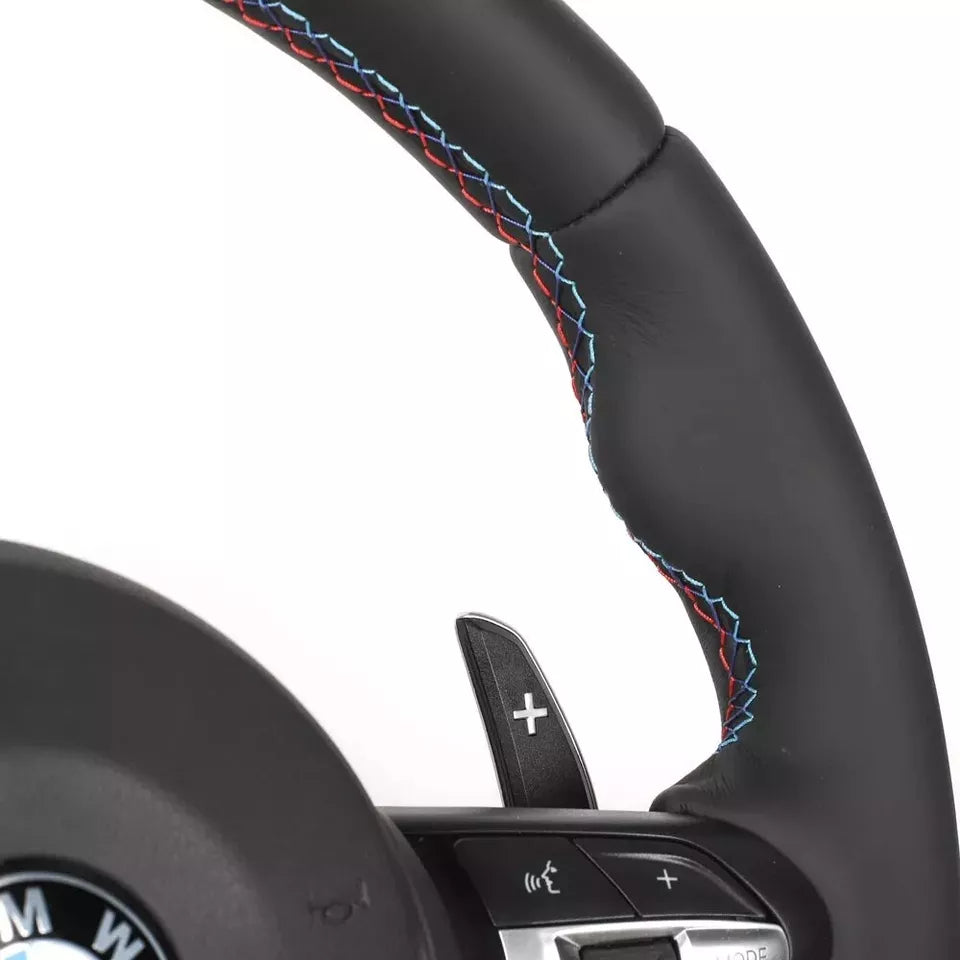 Real Nappa Leather M-Sport Steering Wheel W/heated BMW F06 F07 F10 F11 F12 F13 F01 F02 F03 5 6 7 F-Serie Upgraded Whole Set Steering Wheel - revolvesteering