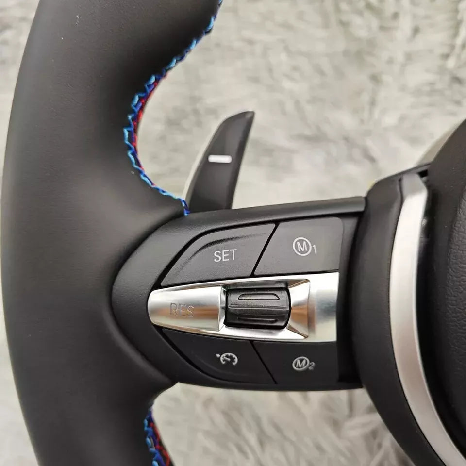 Real Nappa Leather M-Sport Steering Wheel W/heated BMW F06 F07 F10 F11 F12 F13 F01 F02 F03 5 6 7 F-Serie Upgraded Whole Set Steering Wheel - revolvesteering